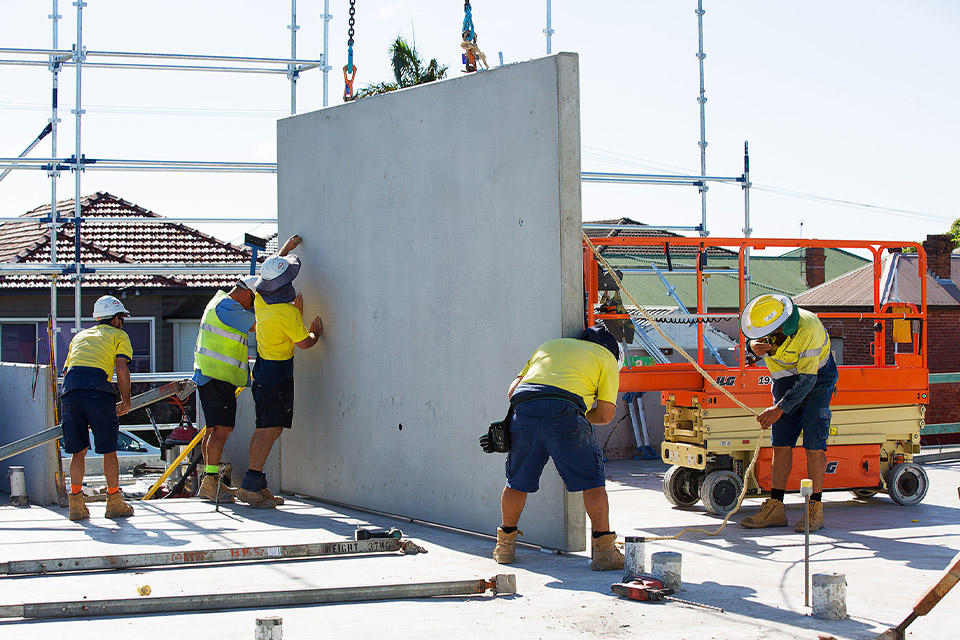 precast panel install